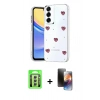 MARSİLYAN™- Galaxy A24 4G Kılıf Yörünge Form - Siyah 3D Antistatik Mat Seramik Nano Ekran Koruyucu + Raze Metal Kamera Lens - GS