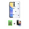 MARSİLYAN™- Galaxy A24 4G Kılıf Yörünge Form - Siyah 3D Antistatik Mat Seramik Nano Ekran Koruyucu + Raze Metal Kamera Lens - SH