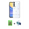 MARSİLYAN™- Galaxy A24 4G Kılıf Yörünge Form - Siyah 3D Antistatik Seramik Nano Ekran Koruyucu + Raze Metal Kamera Lens - SH