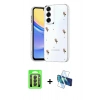 MARSİLYAN™- Galaxy A24 4G Kılıf Yörünge Form - Siyah 3D Antistatik Seramik Nano Ekran Koruyucu + Raze Metal Kamera Lens - SH