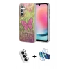 MARSİLYAN™- Galaxy A24 4G Kılıf Zirve Modern Prime - Siyah 3D Antistatik Cam Ekran Koruyucu + Valdez Metal Kamera Lens - GS