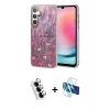 MARSİLYAN™- Galaxy A24 4G Kılıf Zirve Modern Prime - Siyah 3D Antistatik Cam Ekran Koruyucu + Valdez Metal Kamera Lens - GS