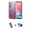 MARSİLYAN™- Galaxy A24 4G Kılıf Zirve Modern Prime - Siyah 3D Antistatik Cam Ekran Koruyucu + Valdez Metal Kamera Lens - GS