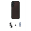 MARSİLYAN™- Galaxy A25 5G Kılıf Ahenk Çizgi Serisi - Siyah Joko Magic 5D Cam + Valdez Metal Kamera Lens - GS
