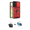 MARSİLYAN™- Galaxy A25 5G Kılıf Ahenk Klasik - Siyah 3D Antistatik Cam Ekran Koruyucu + Kamera Lens Koruma Cam - SF