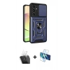 MARSİLYAN™- Galaxy A25 5G Kılıf Ahenk Klasik - Siyah 3D Antistatik Cam Ekran Koruyucu + Kamera Lens Koruma Cam - SF