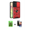 MARSİLYAN™- Galaxy A25 5G Kılıf Ahenk Klasik - Siyah 3D Antistatik Mat Seramik Nano Ekran Koruyucu + Raze Metal Kamera Lens - SH