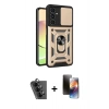 MARSİLYAN™- Galaxy A25 5G Kılıf Ahenk Klasik - Siyah 3D Antistatik Mat Seramik Nano Ekran Koruyucu + Valdez Metal Kamera Lens - SH