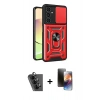 MARSİLYAN™- Galaxy A25 5G Kılıf Ahenk Klasik - Siyah 3D Antistatik Mat Seramik Nano Ekran Koruyucu + Valdez Metal Kamera Lens - SH