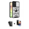 MARSİLYAN™- Galaxy A25 5G Kılıf Ahenk Klasik - Siyah 3D Antistatik Mat Seramik Nano Ekran Koruyucu + Valdez Metal Kamera Lens - SH
