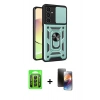 MARSİLYAN™- Galaxy A25 5G Kılıf Ahenk Klasik - Siyah 3D Antistatik Mat Seramik Nano Ekran Koruyucu + Raze Metal Kamera Lens - SH