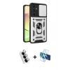 MARSİLYAN™- Galaxy A25 5G Kılıf Ahenk Klasik - Siyah 3D Antistatik Seramik Nano Ekran Koruyucu + Valdez Metal Kamera Lens - GS