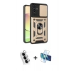 MARSİLYAN™- Galaxy A25 5G Kılıf Ahenk Klasik - Siyah 3D Antistatik Seramik Nano Ekran Koruyucu + Valdez Metal Kamera Lens - GS