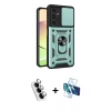 MARSİLYAN™- Galaxy A25 5G Kılıf Ahenk Klasik - Siyah 3D Antistatik Seramik Nano Ekran Koruyucu + Valdez Metal Kamera Lens - GS