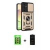 MARSİLYAN™- Galaxy A25 5G Kılıf Ahenk Klasik - Siyah 6D Antistatik Mat Seramik Hayalet Nano Ekran Koruyucu + Raze Metal Kamera Lens - GS