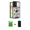 MARSİLYAN™- Galaxy A25 5G Kılıf Ahenk Klasik - Siyah 6D Antistatik Mat Seramik Hayalet Nano Ekran Koruyucu + Raze Metal Kamera Lens - GS