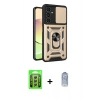MARSİLYAN™- Galaxy A25 5G Kılıf Ahenk Klasik - Siyah Joko Magic 5D Cam + Raze Metal Kamera Lens - GS