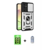 MARSİLYAN™- Galaxy A25 5G Kılıf Ahenk Klasik - Siyah Joko Magic 5D Cam + Raze Metal Kamera Lens - GS