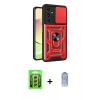 MARSİLYAN™- Galaxy A25 5G Kılıf Ahenk Klasik - Siyah Joko Magic 5D Cam + Raze Metal Kamera Lens - GS