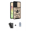 MARSİLYAN™- Galaxy A25 5G Kılıf Ahenk Klasik - Siyah Joko Magic 5D Cam + Valdez Metal Kamera Lens - SH