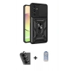 MARSİLYAN™- Galaxy A25 5G Kılıf Ahenk Klasik - Siyah Joko Magic 5D Cam + Valdez Metal Kamera Lens - SH