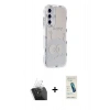 MARSİLYAN™- Galaxy A25 5G Kılıf Ahenk Modern Serisi - Şeffaf Pasifik Cam Ekran Koruyucu + Kamera Lens Koruma Cam - SF