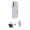 MARSİLYAN™- Galaxy A25 5G Kılıf Ahenk Modern Serisi - Şeffaf Pasifik Cam Ekran Koruyucu + Kamera Lens Koruma Cam - SF