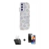 MARSİLYAN™- Galaxy A25 5G Kılıf Ahenk Modern Serisi - Siyah 3D Antistatik Mat Seramik Nano Ekran Koruyucu + Kamera Lens Koruma Cam - SF
