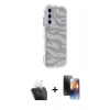 MARSİLYAN™- Galaxy A25 5G Kılıf Ahenk Modern Serisi - Siyah 3D Antistatik Mat Seramik Nano Ekran Koruyucu + Kamera Lens Koruma Cam - SF