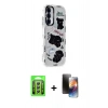 MARSİLYAN™- Galaxy A25 5G Kılıf Ahenk Modern Serisi - Siyah 3D Antistatik Mat Seramik Nano Ekran Koruyucu + Raze Metal Kamera Lens - GS