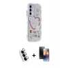MARSİLYAN™- Galaxy A25 5G Kılıf Ahenk Modern Serisi - Siyah 3D Antistatik Mat Seramik Nano Ekran Koruyucu + Valdez Metal Kamera Lens - GS