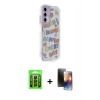 MARSİLYAN™- Galaxy A25 5G Kılıf Ahenk Modern Serisi - Siyah 3D Antistatik Mat Seramik Nano Ekran Koruyucu + Raze Metal Kamera Lens - SH