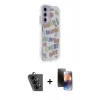 MARSİLYAN™- Galaxy A25 5G Kılıf Ahenk Modern Serisi - Siyah 3D Antistatik Mat Seramik Nano Ekran Koruyucu + Valdez Metal Kamera Lens - SH