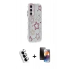 MARSİLYAN™- Galaxy A25 5G Kılıf Ahenk Modern Serisi - Siyah 3D Antistatik Mat Seramik Nano Ekran Koruyucu + Valdez Metal Kamera Lens - GS