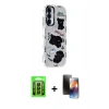 MARSİLYAN™- Galaxy A25 5G Kılıf Ahenk Modern Serisi - Siyah 3D Antistatik Mat Seramik Nano Ekran Koruyucu + Raze Metal Kamera Lens - SH