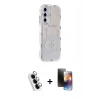 MARSİLYAN™- Galaxy A25 5G Kılıf Ahenk Modern Serisi - Siyah 3D Antistatik Mat Seramik Nano Ekran Koruyucu + Valdez Metal Kamera Lens - GS