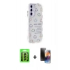 MARSİLYAN™- Galaxy A25 5G Kılıf Ahenk Modern Serisi - Siyah 3D Antistatik Mat Seramik Nano Ekran Koruyucu + Raze Metal Kamera Lens - SH