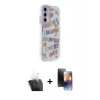 MARSİLYAN™- Galaxy A25 5G Kılıf Ahenk Modern Serisi - Siyah 3D Antistatik Mat Seramik Nano Ekran Koruyucu + Kamera Lens Koruma Cam - SF