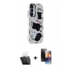 MARSİLYAN™- Galaxy A25 5G Kılıf Ahenk Modern Serisi - Siyah 3D Antistatik Mat Seramik Nano Ekran Koruyucu + Kamera Lens Koruma Cam - SF
