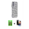 MARSİLYAN™- Galaxy A25 5G Kılıf Ahenk Modern Serisi - Siyah 3D Antistatik Mat Seramik Nano Ekran Koruyucu + Raze Metal Kamera Lens - GS