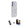 MARSİLYAN™- Galaxy A25 5G Kılıf Ahenk Modern Serisi - Siyah 3D Antistatik Mat Seramik Nano Ekran Koruyucu + Valdez Metal Kamera Lens - GS