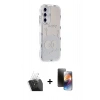 MARSİLYAN™- Galaxy A25 5G Kılıf Ahenk Modern Serisi - Siyah 3D Antistatik Mat Seramik Nano Ekran Koruyucu + Kamera Lens Koruma Cam - SF