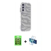 MARSİLYAN™- Galaxy A25 5G Kılıf Ahenk Modern Serisi - Siyah 3D Antistatik Seramik Nano Ekran Koruyucu + Raze Metal Kamera Lens - GS