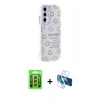 MARSİLYAN™- Galaxy A25 5G Kılıf Ahenk Modern Serisi - Siyah 3D Antistatik Seramik Nano Ekran Koruyucu + Raze Metal Kamera Lens - GS