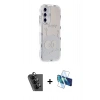 MARSİLYAN™- Galaxy A25 5G Kılıf Ahenk Modern Serisi - Siyah 3D Antistatik Seramik Nano Ekran Koruyucu + Valdez Metal Kamera Lens - SH