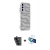 MARSİLYAN™- Galaxy A25 5G Kılıf Ahenk Modern Serisi - Siyah 3D Antistatik Seramik Nano Ekran Koruyucu + Valdez Metal Kamera Lens - SH