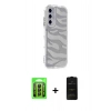MARSİLYAN™- Galaxy A25 5G Kılıf Ahenk Modern Serisi - Siyah 6D Antistatik Mat Seramik Hayalet Nano Ekran Koruyucu + Raze Metal Kamera Lens - SH