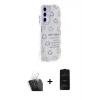 MARSİLYAN™- Galaxy A25 5G Kılıf Ahenk Modern Serisi - Siyah 6D Antistatik Mat Seramik Hayalet Nano Ekran Koruyucu + Kamera Lens Koruma Cam - SF