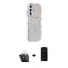 MARSİLYAN™- Galaxy A25 5G Kılıf Ahenk Modern Serisi - Siyah 6D Antistatik Mat Seramik Hayalet Nano Ekran Koruyucu + Kamera Lens Koruma Cam - SF