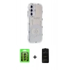 MARSİLYAN™- Galaxy A25 5G Kılıf Ahenk Modern Serisi - Siyah 6D Antistatik Mat Seramik Hayalet Nano Ekran Koruyucu + Raze Metal Kamera Lens - SH
